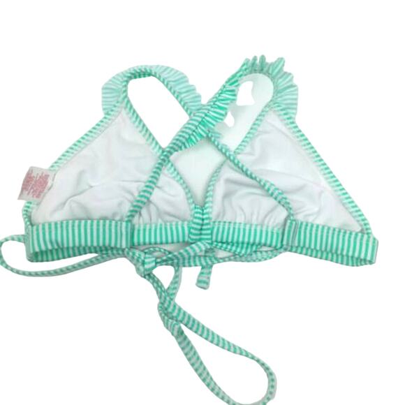 NEW Xhilaration Mint and White Striped Two Piece Bikini Set Ruffles Front Tie S - Picture 12 of 16